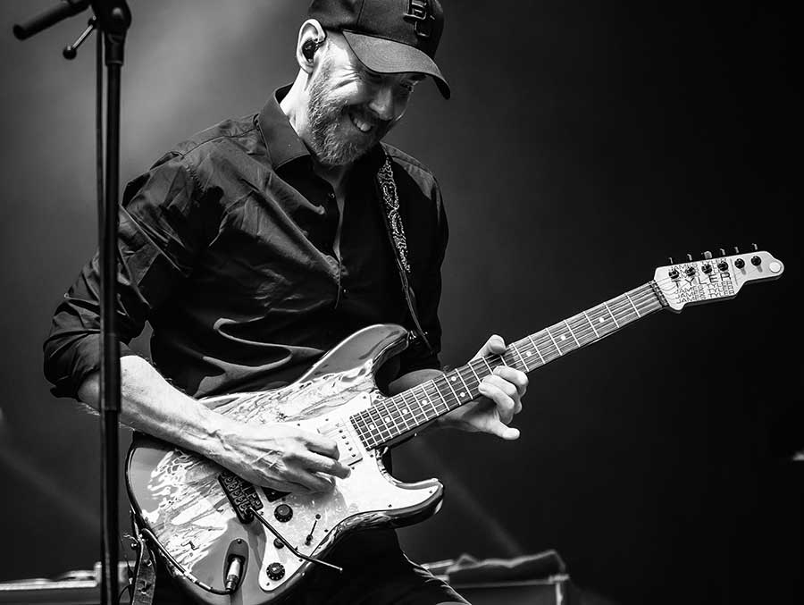 Matt Prior guitarist is playing a guitar with a VT1 Ultra Trem tremolo